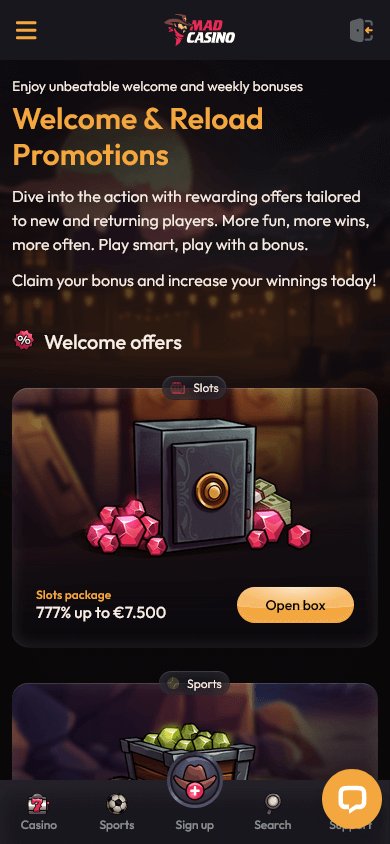 Madcasino mobile - Découvrez les Meilleures Offres et Codes Promotions de Mad Casino en France